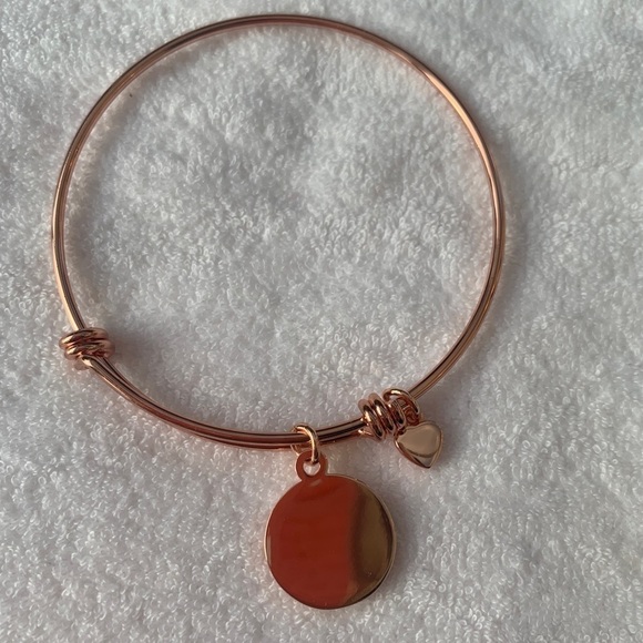 Together Inspired Breast Cancer Charm Bracelet-Rose Gold Expands 2.0”-3.5” - Picture 3 of 6